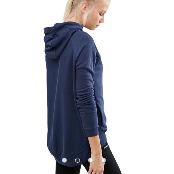 Nike Modern Asymmetrical Zip Hoodie In Navy - Picture 8 of 10